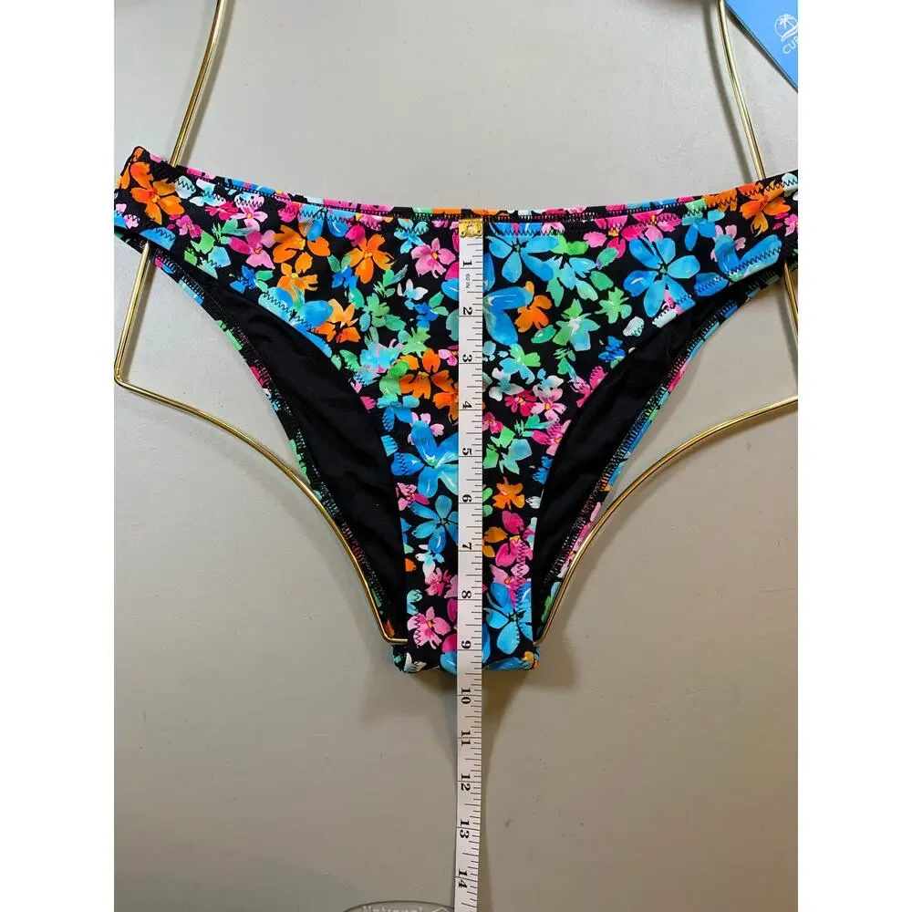 NWT Floral Multicolor Cupshe Bikini Size Medium w/ Crisscross Back - Picture 5 of 10